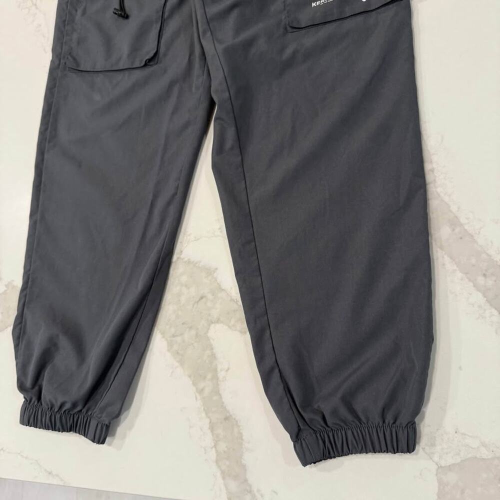 SHEIN Casual Smile Printed Drawstring Cargo Jogger Pants Mens Large Gray Utility - Picture 2 of 7
